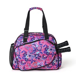 Boulder Bee | Premium Pickleball Bags | Pickleball Tote Bag for Women | Women’s Hand/Shoulder Gym Bag w Water Bottle Holder | with Racquet/Paddle Holder (Bright Pink)