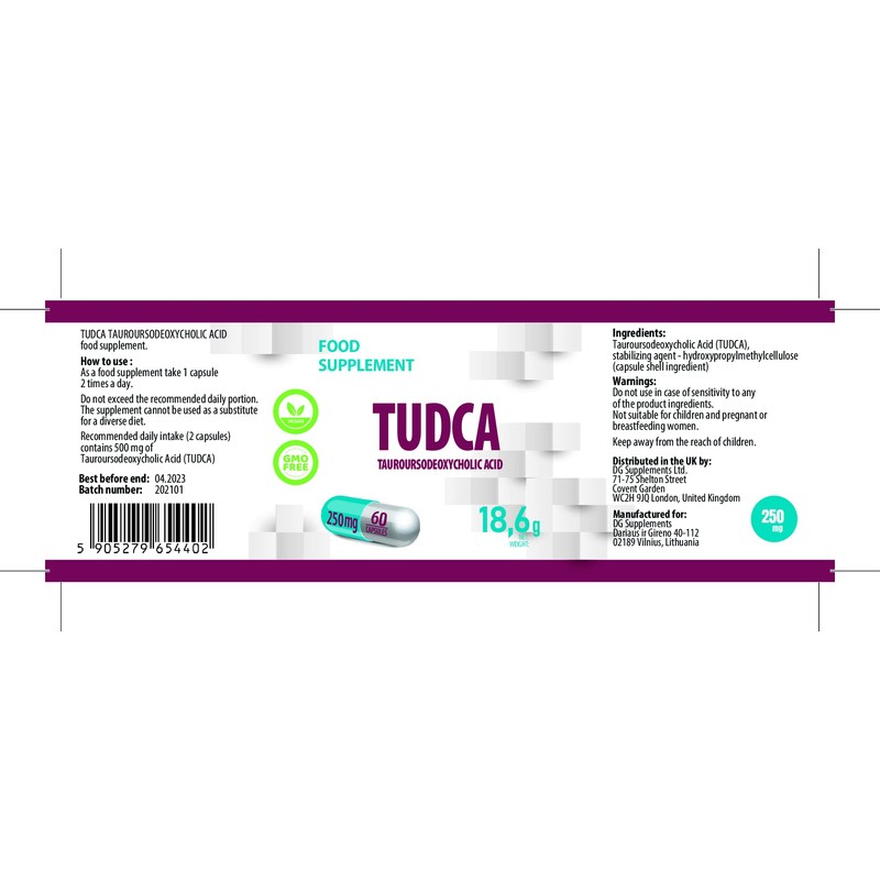 TUDCA (Tauroursodeoxycholic acid) 250 mg 60 Vegan Capsules, High Dosage,