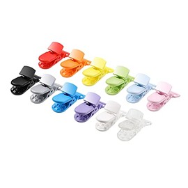 60 clips de chupete para chupete, clips de plástico para chupetes, juguetes de dentición, babero, 12 colores