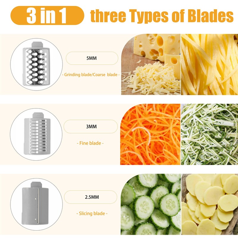 SL Euthtion Cordless Electric Vegetable Slicer Chopper & Cheese Grater
