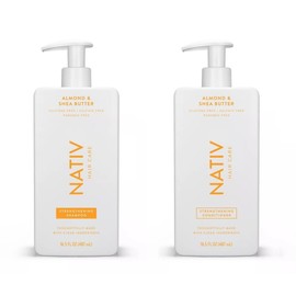 New Limited Edition Collection Shampoo and Conditioner Set By N.a.t.i.v.e - 16.5 FL OZ each, (2) bottels (1) Shampoo and (1) Conditioner (Almond & Shea Butter)
