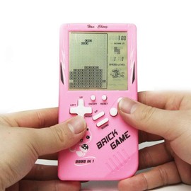 CZT Large Screen Brick Game Console 9999 in 1 Tank/Race/Shooting/Whac-A-Mole/Pocket Game Leisure Puzzle Adjustable Difficulty Level and Speed (Pink)