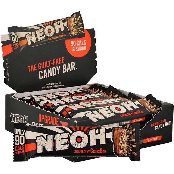 NEOH Low Carb Protein & Candy Bar - Keto Snack Low Sugar (1 Gram), 90 Calories, 8 Grams Protein (Chocolate Crunch 12-Pack)