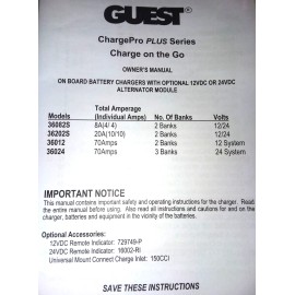 MARINCO GUEST 36012 BATTERY CHARGER ALTERNATOR POWER MODULE MARINE BOAT