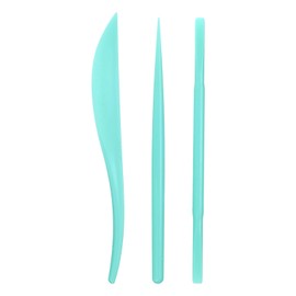 sourcing map 3pcs Plastic Clay Tools Double-Headed Crafts Modeling kit Clay Sculpting Tools Pottery Carving for Shaping Cutting Decoration Embossing Light Green