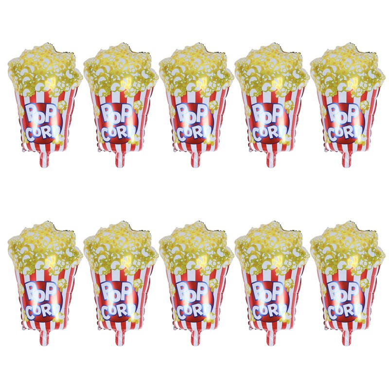10pcs Popcorn Party Balloons Reusable Movie Theme Party Decoration Balloons