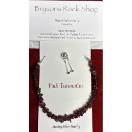 Natural Creations 925 Sterling Silver Pink Tourmaline Adjustable Bracelet