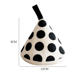 CHENGZI Conical Oven Mitts Set of 2 Heat Resistant Oven Gloves Cotton Linen Mini Pot Holders (Black)