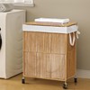 WOWLIVE Laundry Hamper with Wheels, Handwoven Rolling Laundry Basket with