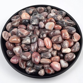 SigMntun SigMntun Polished Petrified Wood Crystal Chips 200 Pcs - 0.3" 10 oz Tumbled Stone Chips Crushed Sea Glass Stones Healing Reiki Crystal Making Home Decoration