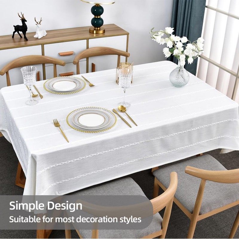 Plenmor Table Cloth for Rectangular Table Natural Tablecloth for Outdoor