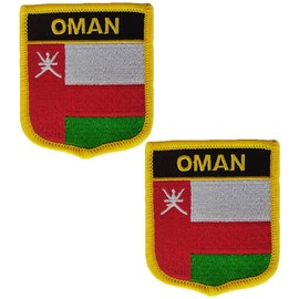 Parche bordado de la bandera de Omán internacional, parches tácticos de moral para planchar o coser. 2 piezas (Omán)