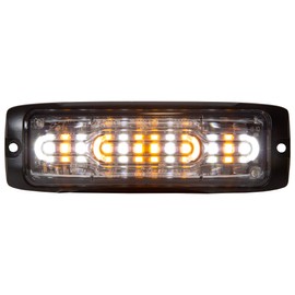 Buyers Products 8890302 Ultra Thin 5" Dual Color Wide Angle LED Strobe Light, Amber/Clear, 12 LEDs, Aluminum Housing, Strobe Light For Vehicle, Emergency Light for Trucks & Trailers, Truck Accessories