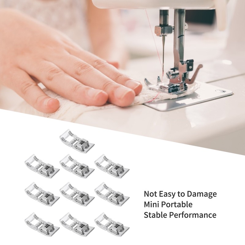 10PCS Straight Stitch Presser Foot Mini Portable Durable Stainless Steel