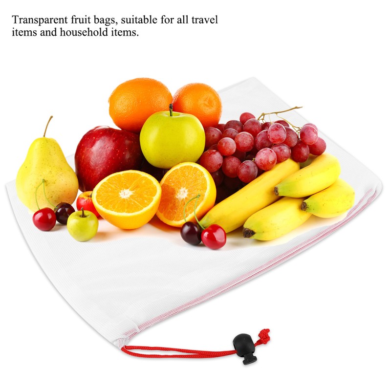11Pcs Reusable Drawstring Mesh Bags Fruit Vegetable Sacks Storage Toys