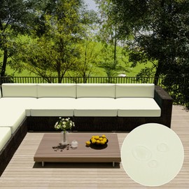 vctops Waterproof Oxford Outdoor Cushion Cover 22x18x4 inch Furniture Patio Cushion Cover Replacement Outdoor Seat Cushion Slipcover with Zipper (Cream,22"x18")