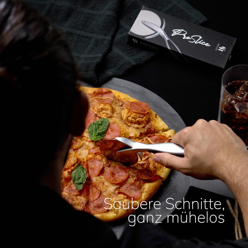 Cready Proslice Premium Stainless Steel Pizza Cutter Pizza Roller &