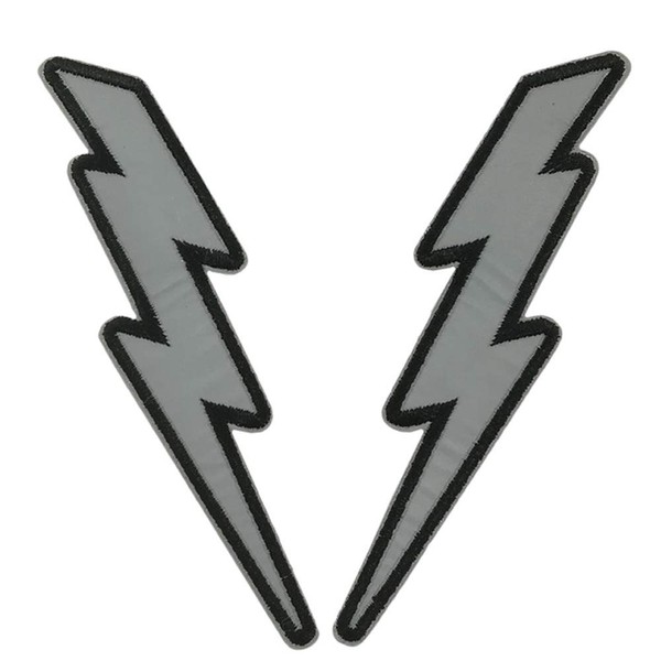 5" One Pair of Reflective Lightning Bolt Patch Embroidered Motorcycle
