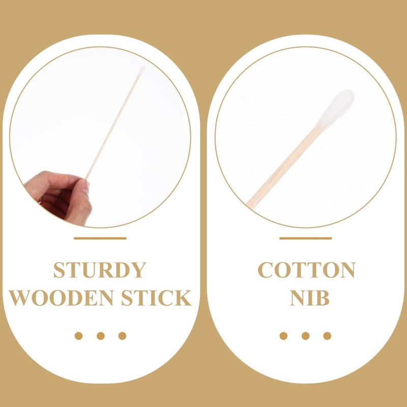 ROSENICE Pack of 100 Cotton Buds with Long Wooden Handles