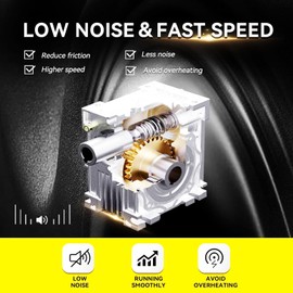 YIDOFENG Worm Gear Gearbox,NMRV030 Worm Gear Speed Reducer Square Type for Nema23 Stepper Motor/Servo Motor,RV030 Output Bore/Hole 14mm Shaft (Pitch-Row: 47mm) (40:1)