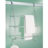 iDesign Classico Steel Over-The-Door Towel Rack with Storage Hooks -