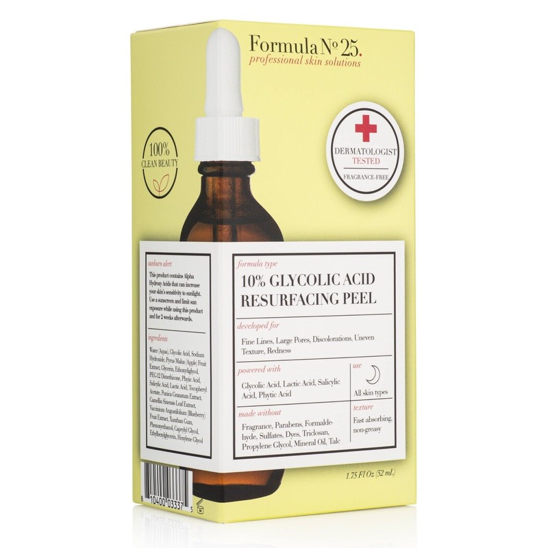Formula 25 10% Glycolic Acid Resurfacing Face Peel 1.75 fl