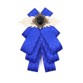 Corsage rojo Corsage pajaritas para hombres y mujeres, broche de lazo de moda PreTied Neck Tie lazo lazo broche para camisas, 6.3*4.3inch/16*11cm, Metal diamantes de imitación de vidrio cinta Metal, estrás abalorios de vidrio