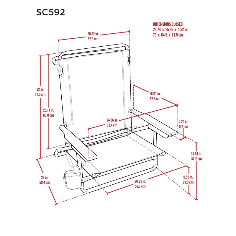 Rio Brands Classic 5 Position Lay Flat Folding Beach Chair,