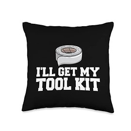 Duct Tape Roll Duck Crafts Gaffa Tape Throw Pillow, 16x16, Multicolor