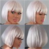 Ready to Go Platinum Blonde Bob with Bangs Human Hair