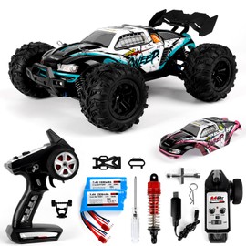 YAZHIYI RC Car 1/16 Scale 4WD Brushless High-Speed Remote Control Car, Fast 65+ mph, All-Terrain Off-Road Truck, Adult Electric RC car, Including 1500mAh*2 T-Plug Battery, Suitable for Adults Boys