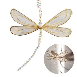 Dragonfly Suncatcher Crystals Sun Catcher Dragonfly Crystal Suncatcher Charm Window Decoration Hanging Modern Prism Crystal Charm Wind Chime Garden for Home Office Garden Outdoor Decoration