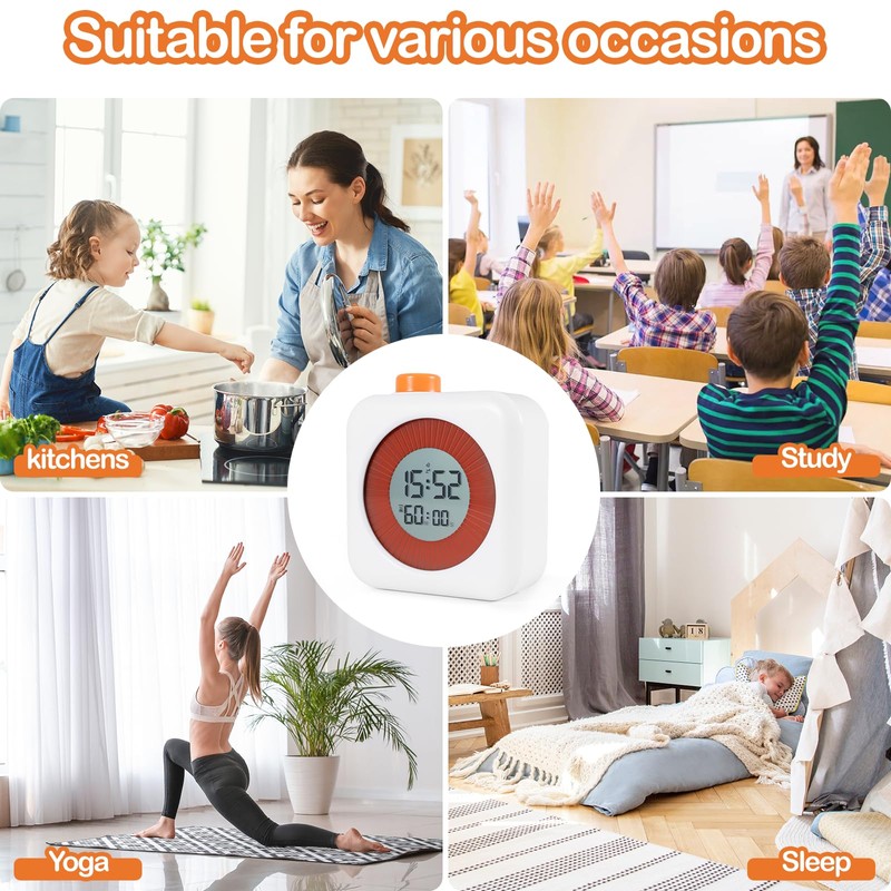 Carehabi Digital Visual Timer, 3 in 1 with Timer, Clock