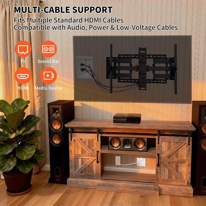 TV Cable Hider Wall Kit for Wall Mounted TV with
