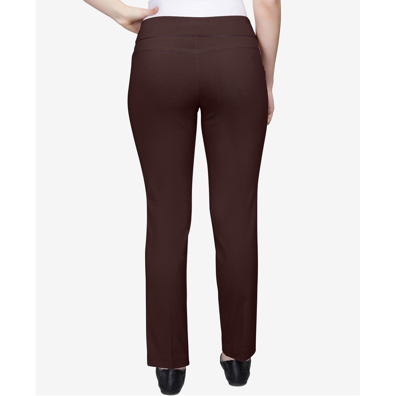 Ruby Rd. Womens Petite Mid-Rise Pull-On Straight Solar Millennium Tech