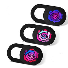 IMNEXT2U Webcam Cover Slide 3 Packs Ultra-Thin Camera Covers for Computer Laptop Desktop Smartphone to Protect Your Privacy and Security, Rose Black