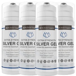 My Doctor Suggests Colloidal Silver Gel Extra Strength - 35ppm Activated Colloidal Silver Gel for Maximum Potency - Made in USA - Structured Formula in a Convenient 4 Pack