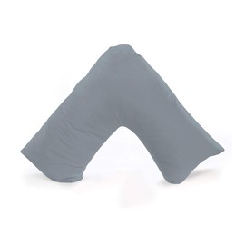 Rohi Grey V Shaped Pillowcase – Soft & Breathable V Pillow Cover – Hypoallergenic Easy Care Triangle Pillow Case – Envelope Closure – Back Support Orthopaedic Nursing V Pillow Cases Covers Only (Grey)