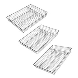 Metal Wire Chrome Plated Kitchen In-Drawer Serving Utensils, Flatware, Cutlery Desk and Office Supplies Organizer/Tray Holder Silverware Storage 2561- 3