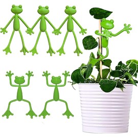 (5 piezas) Soporte para plantas de rana, sujetador de maceta con forma de rana, clips de fijación para plantas trepadoras, soporte lindo y estable, hace que tus plantas se mantengan más