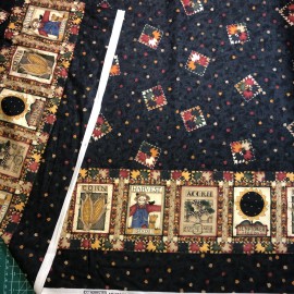 Ssi Debbie Mumm Seed Packs Harvest Border SSI Cotton Fabric 1/2 Yard (18 By 44”) New