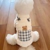 Cute Cat Apparel with Bow and Plaid Pocket Plush Dog