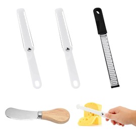 KPSRFG 4Pcs Cheese Cutter with Wire, Cheese Slicers for Block Cheese, Cheese Grater, Semi-Hard Cheese Butter Plastic Multifunctional Butter Curler Tool Cheese Slicers for Block Cheese