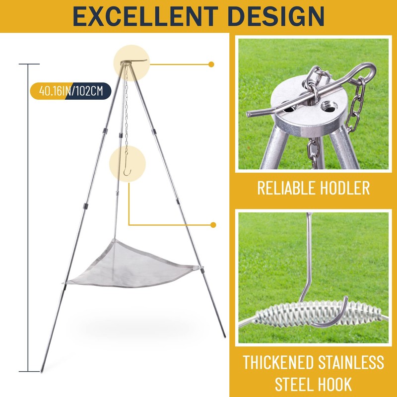 Portable Outdoor Fire Pit Camping Oven Tripod - 2023 New