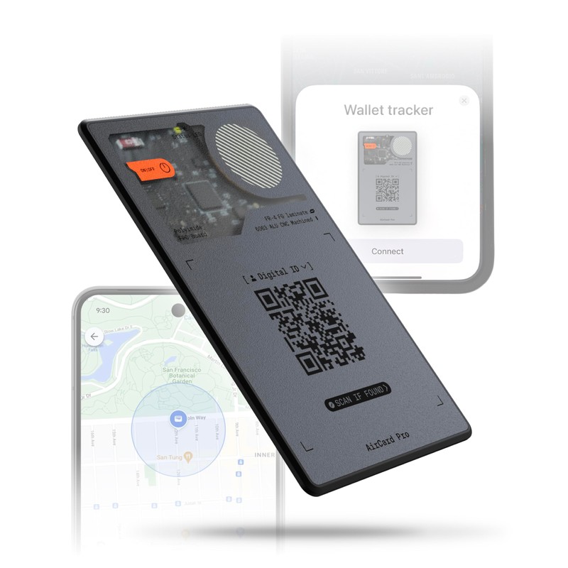 Rolling Square AirCard Pro Dual - Rastreador de portafolios Bluetooth