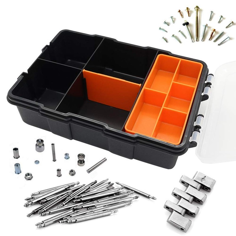 Plastic Tool Storage Box, Portable Waterproof Organizer Box with Adjustable