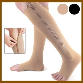 Women's Zipper Calf Compression Shaper (Ankle Length) Zipper Calf Shaper/Black FREE(S/M) 4ea