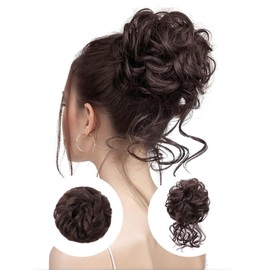 HotPro Messy Bun Hair Piece Scrunchie Extension Tousled Updo Hair Bun Ponytail Hair Hairpieces Synthetic Chignon for Women 2PC