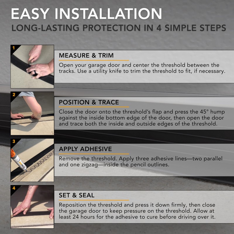 Storm Shield® 10’ Garage Door Seal Threshold Strip - Durable
