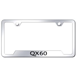 Au-TOMOTIVE GOLD Laser Etched Logo Cut-Out License Plate Frame for Infiniti QX60 (Chrome)